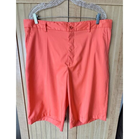 Linea Uomo Shorts Mens 38 Bright Orange Cotton Bermuda Flat Front Pockets Preppy - Picture 4 of 7